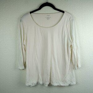 Pure Jill J. Jill Cream 3/4‎ Sleeve Modal Tee MP Petite